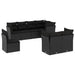 Set mobilier de grădină cu perne, 8 piese, negru, poliratan - WALTI WALTI