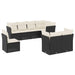 Set mobilier de grădină cu perne, 8 piese, negru, poliratan - WALTI WALTI