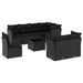 Set mobilier de grădină cu perne, 9 piese, negru, poliratan - WALTI WALTI