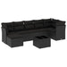 Set mobilier de grădină cu perne, 8 piese, negru, poliratan - WALTI WALTI