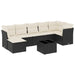 Set mobilier de grădină cu perne, 8 piese, negru, poliratan - WALTI WALTI