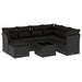 Set mobilier de grădină cu perne, 8 piese, negru, poliratan - WALTI WALTI