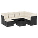 Set mobilier de grădină cu perne, 8 piese, negru, poliratan - WALTI WALTI