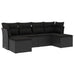 Set mobilier de grădină cu perne, 6 piese, negru, poliratan - WALTI WALTI