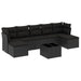 Set mobilier de grădină cu perne, 8 piese, negru, poliratan - WALTI WALTI