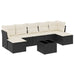 Set mobilier de grădină cu perne, 8 piese, negru, poliratan - WALTI WALTI