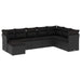 Set mobilier de grădină cu perne, 8 piese, negru, poliratan - WALTI WALTI