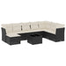 Set mobilier de grădină cu perne, 9 piese, negru, poliratan - WALTI WALTI