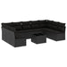 Set canapele de grădină cu perne, 10 piese, negru, poliratan - WALTI WALTI