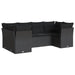 Set mobilier de grădină cu perne, 6 piese, negru, poliratan - WALTI WALTI