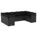 Set mobilier de grădină cu perne, 9 piese, negru, poliratan - WALTI WALTI