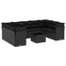 Set canapele de grădină cu perne, 10 piese, negru, poliratan - WALTI WALTI