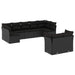 Set mobilier de grădină cu perne, 9 piese, negru, poliratan - WALTI WALTI