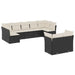 Set mobilier de grădină cu perne, 9 piese, negru, poliratan - WALTI WALTI
