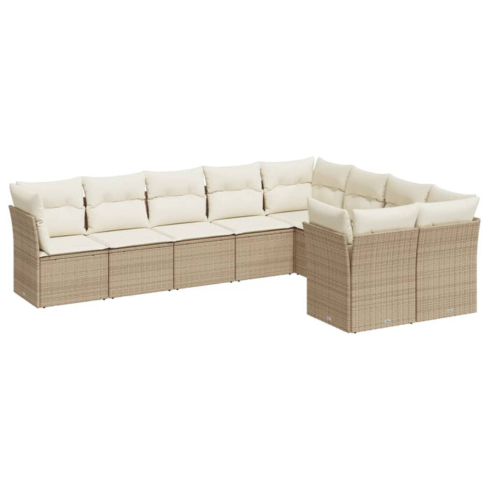Set canapele de grădină, 9 piese, cu perne, bej, poliratan - WALTI WALTI