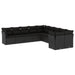Set canapele de grădină cu perne, 10 piese, negru, poliratan - WALTI WALTI