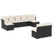 Set mobilier de grădină cu perne, 9 piese, negru, poliratan - WALTI WALTI
