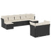 Set mobilier de grădină cu perne, 9 piese, negru, poliratan - WALTI WALTI