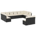 Set canapele de grădină, 12 piese, cu perne, negru, poliratan - WALTI WALTI