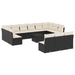 Set mobilier de grădină cu perne, 14 piese, negru, poliratan - WALTI WALTI