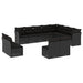 Set canapele de grădină, 12 piese, cu perne, negru, poliratan - WALTI WALTI