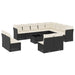 Set mobilier de grădină cu perne, 13 piese, negru, poliratan - WALTI WALTI