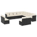 Set mobilier de grădină cu perne, 13 piese, negru, poliratan - WALTI WALTI