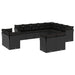 Set canapele de grădină, 12 piese, cu perne, negru, poliratan - WALTI WALTI