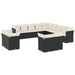 Set mobilier de grădină cu perne, 13 piese, negru, poliratan - WALTI WALTI