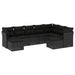 Set mobilier de grădină cu perne, 9 piese, negru, poliratan - WALTI WALTI