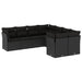 Set mobilier de grădină cu perne, 8 piese, negru, poliratan - WALTI WALTI