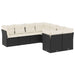 Set mobilier de grădină cu perne, 8 piese, negru, poliratan - WALTI WALTI