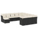 Set canapele de grădină, 12 piese, cu perne, negru, poliratan - WALTI WALTI