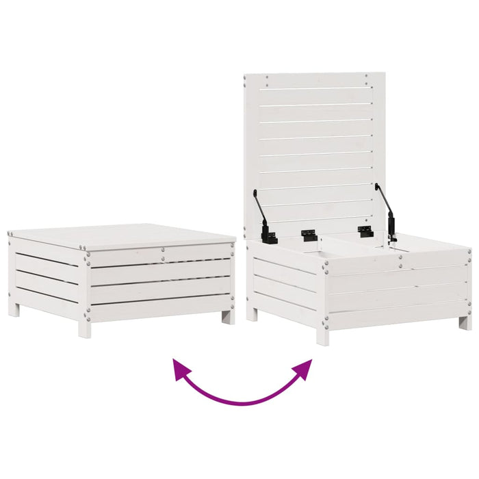 Set mobilier grădină cu perne, 8 piese, alb, lemn masiv de pin WALTI