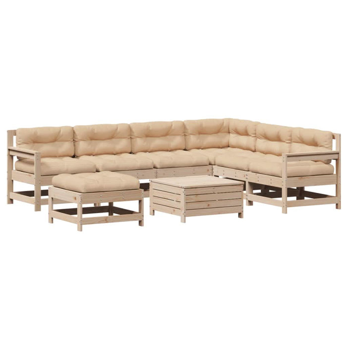 Set mobilier de grădină cu perne, 8 piese, lemn masiv de pin - WALTI WALTI