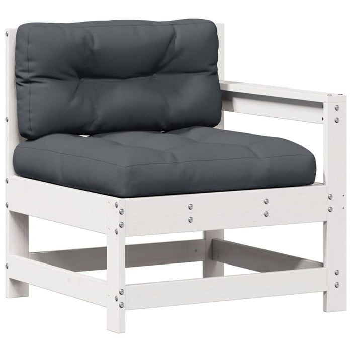 Set mobilier de grădină cu perne, 6 piese, alb, lemn masiv pin - WALTI WALTI
