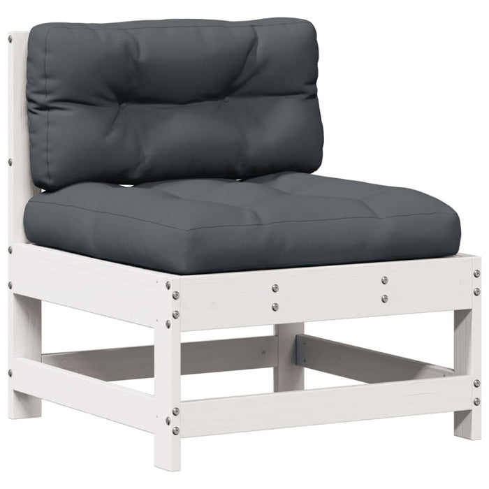 Set mobilier de grădină cu perne, 6 piese, alb, lemn masiv pin - WALTI WALTI