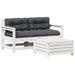 Set mobilier de grădină cu perne, 3 piese, alb, lemn masiv pin - WALTI WALTI