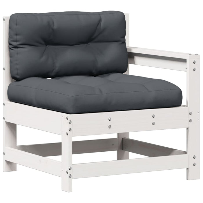 Set mobilier de grădină cu perne, 6 piese, alb, lemn masiv pin - WALTI WALTI