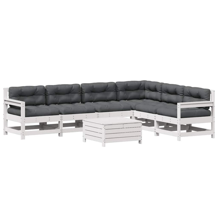 Set mobilier de grădină cu perne, 7 piese, lemn masiv de pin - WALTI WALTI