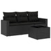 Set mobilier de grădină cu perne, 4 piese, negru, poliratan - WALTI WALTI