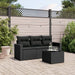 Set mobilier de grădină cu perne, 4 piese, negru, poliratan - WALTI WALTI