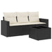 Set mobilier de grădină cu perne, 4 piese, negru, poliratan - WALTI WALTI