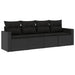 Set mobilier de grădină cu perne, 4 piese, negru, poliratan - WALTI WALTI