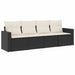 Set mobilier de grădină cu perne, 4 piese, negru, poliratan - WALTI WALTI