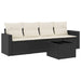 Set mobilier de grădină cu perne, 5 piese, negru, poliratan - WALTI WALTI