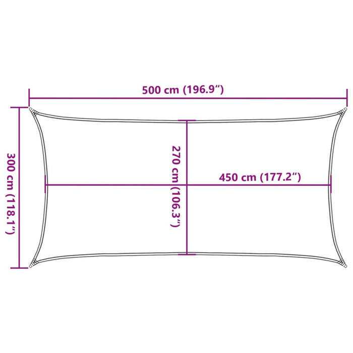 Pânză parasolar gri deschis dreptunghiular 3x5 m HDPE 160 g/m² - WALTI WALTI