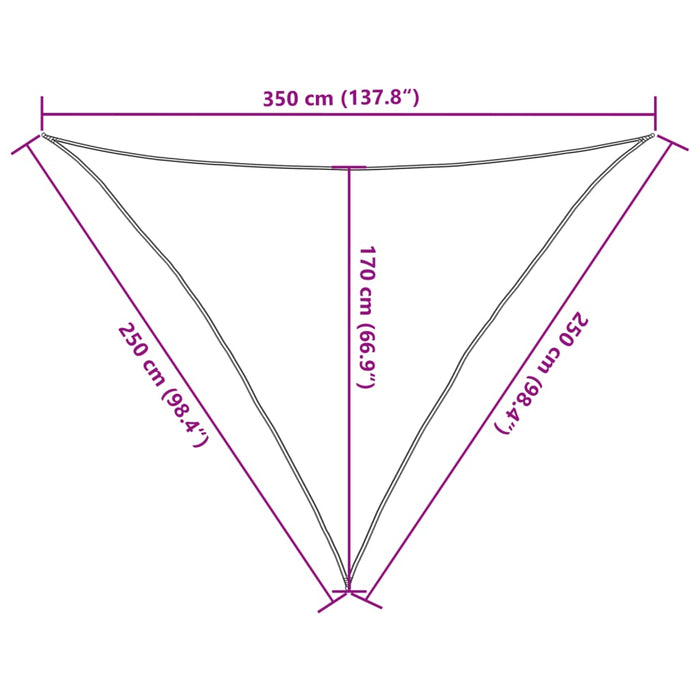 Pânză parasolar gri 2,5x2,5x3,5m HDPE 160 g/m² triunghiular - WALTI WALTI