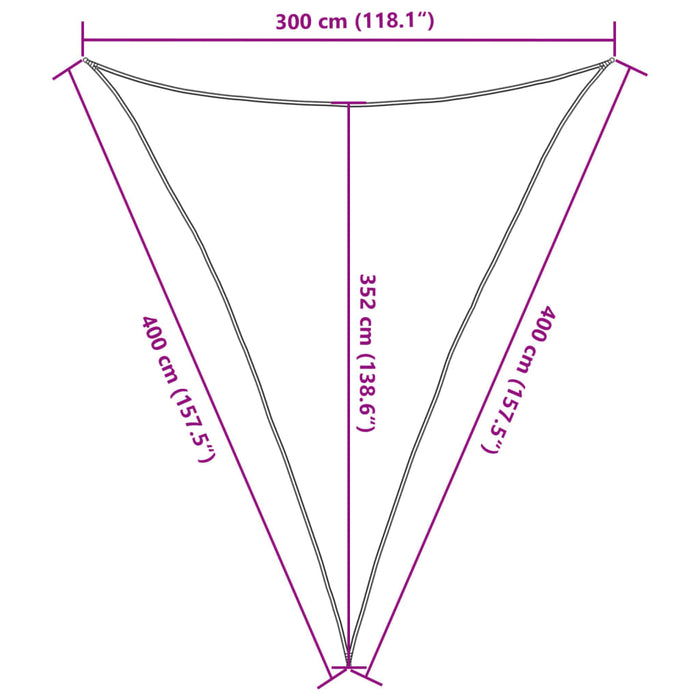 Pânză parasolar gri deschis 3x4x4m HDPE 160 g/m² triunghiular - WALTI WALTI