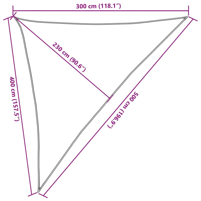 Pânză parasolar gri deschis 3x4x5m HDPE 160 g/m² triunghiular - WALTI WALTI